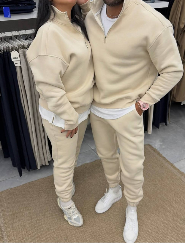 ست دورس و شلوار اسپرت کرم