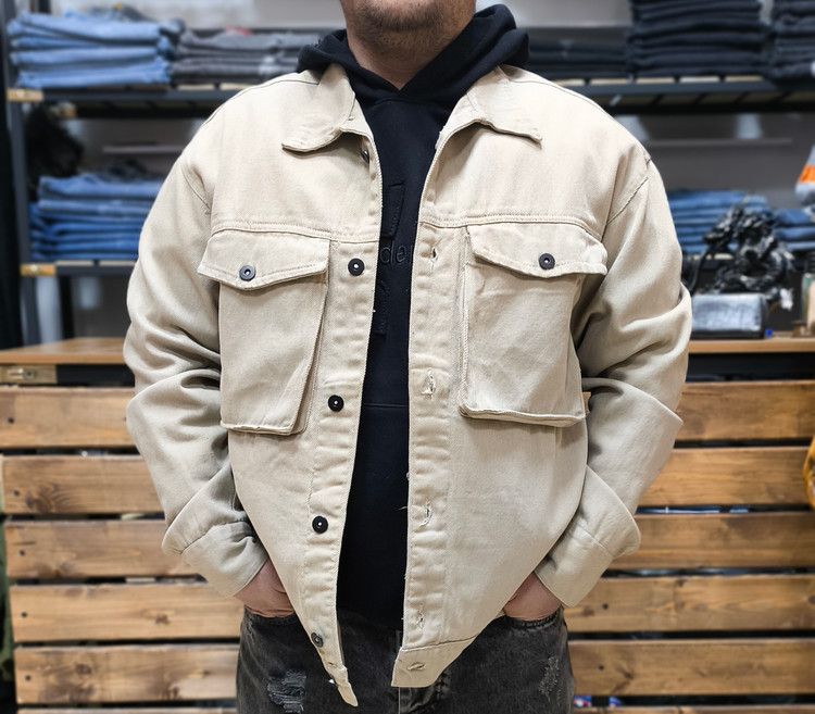 کت کتان رنگ کرمی